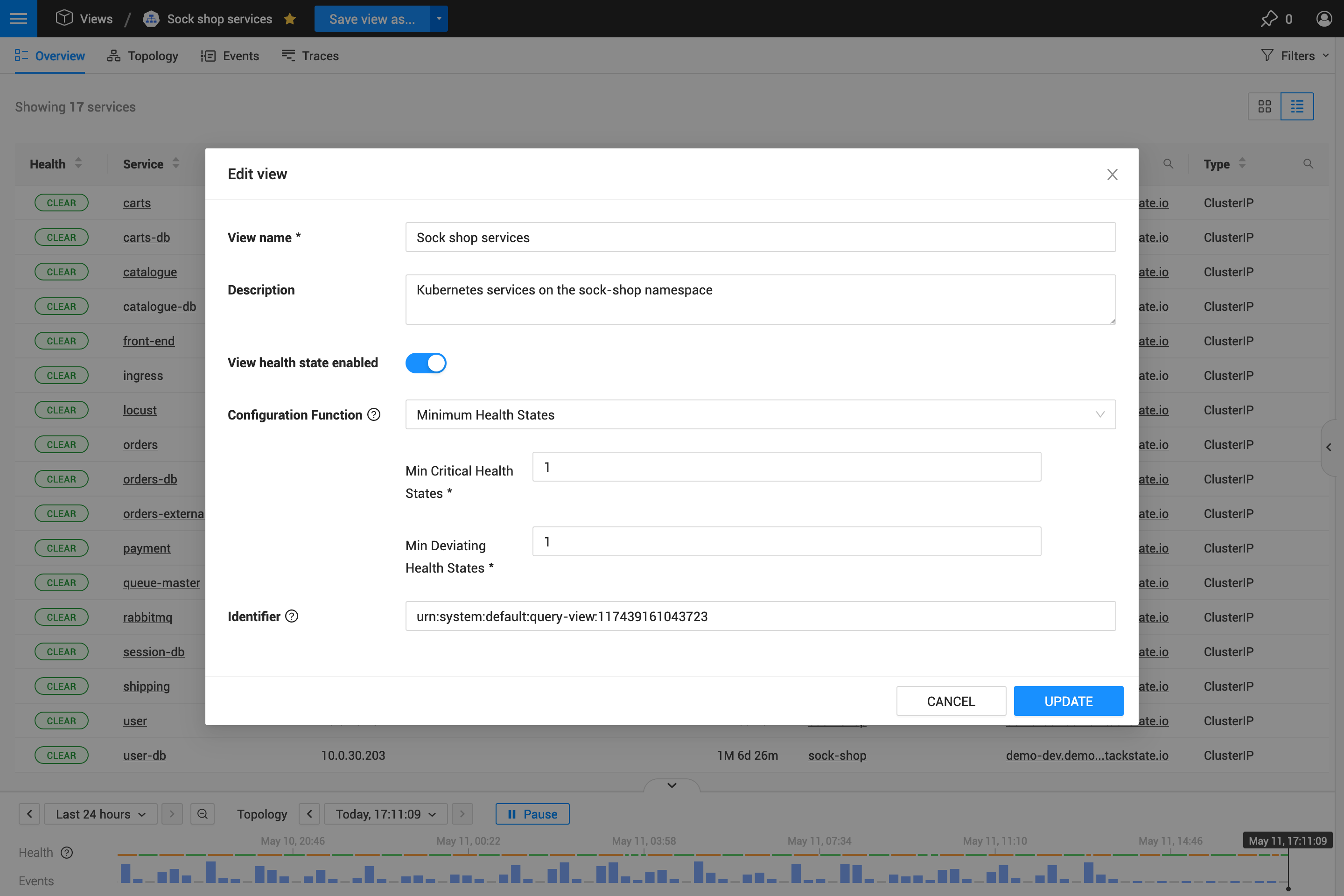 Edit view settings